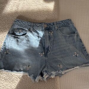 Embroidered Denim Women Shorts